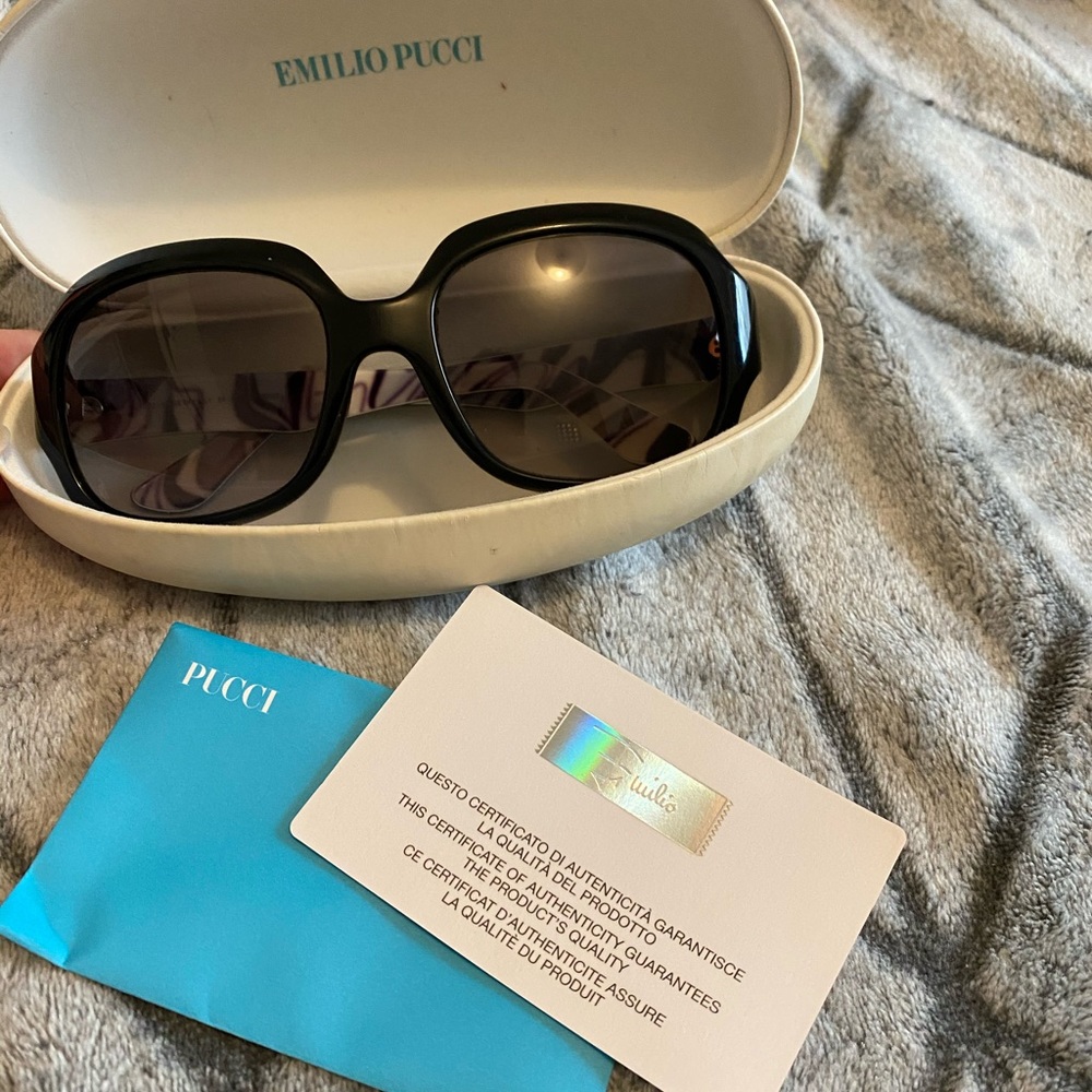 Emilio Pucci sunglasses black with white